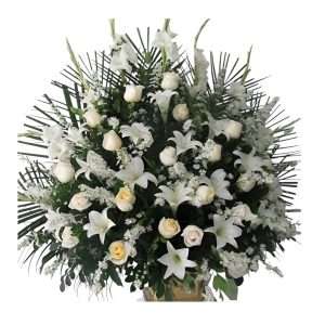 Abanico en rosas y lirios