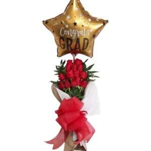 Bouquet de rosas con globo