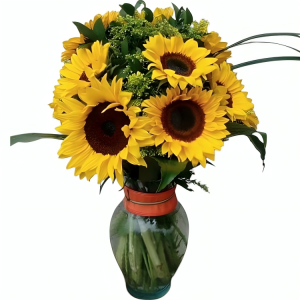 Jarrón de girasoles