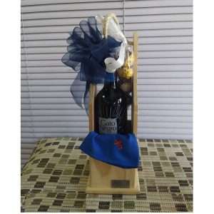 Chocolates y vino en caja