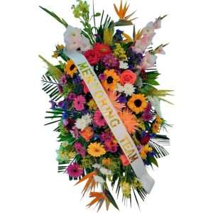 Pedestal de flores tropicales