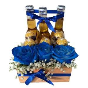Cervezas, chocolates y rosas